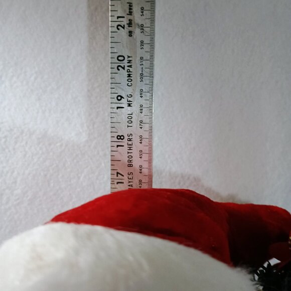 EUC: Vintage Santa Claus approx 17 in Red & Green Hand Porcelain Collectible - Picture 3 of 9